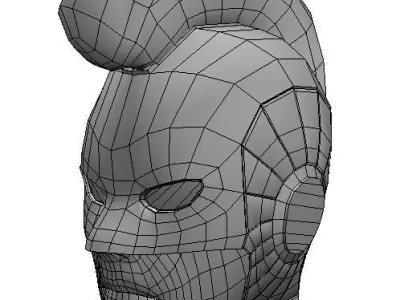 Captain Marvel Head Low-poly 3D model