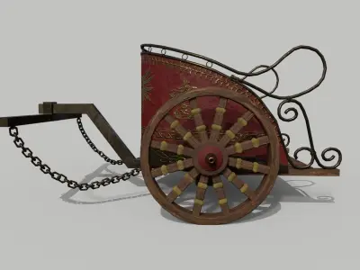 Roman Chariot Low-poly 3D model