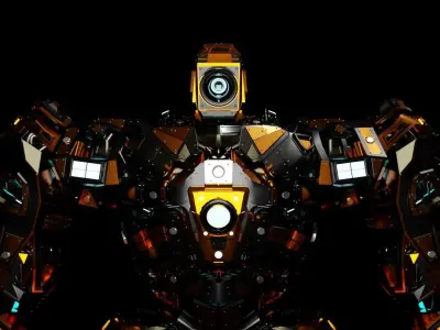 War mech low poly and realistic mixed Low-poly 3D model