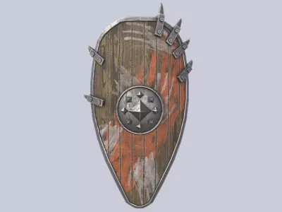Orc shield Low-poly 3D model