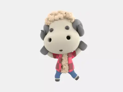 Cute Sheep 3D Illustration 3D model get