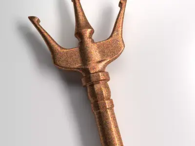 Trident metal spear 3D model