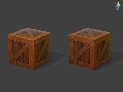 Wood Crate Free low-poly 3D model buy
