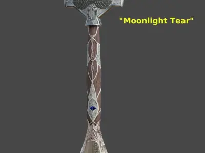 War Mace Moonlight Tear Low-poly 3D model