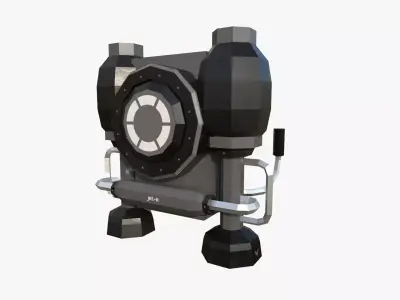 Jetpack Low Poly E04 - SciFi Character Design Low-poly 3D model