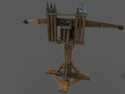 Ballista Low-poly 3D model wooden crane Low-poly 3D model