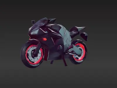 Low-Poly Motorcycle Low-poly 3D model