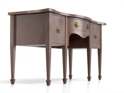 Antique Wooden Console Table Low-poly 3D model