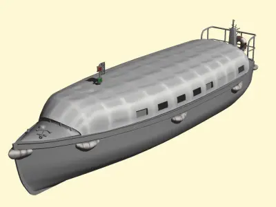 Imperial Japanese Navy 12m motor launch 3D model