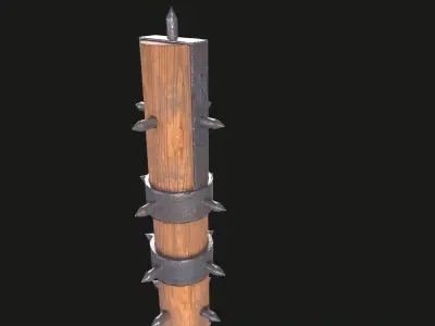 Stick club weapon VR AR low-poly 3D model Low-poly 3D model