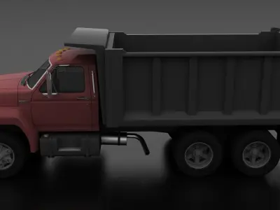 F-Series F-800 Dump Truck Tandem Axle 1980 Low-poly 3D model