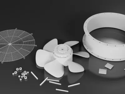 Industrial fan 3D model buy
