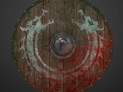 Viking Shield Low Poly Game Ready Low-poly 3D model