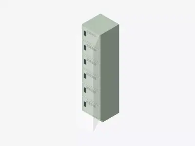 Locker - Plastic - Locka - Classic Extra - Six Tier Low-poly 3D model