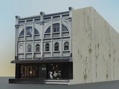 Phuket-Oldtown-3 building Low-poly 3D model