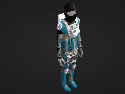 Robot Soldier - Assault Soldier Low-poly 3D model 11