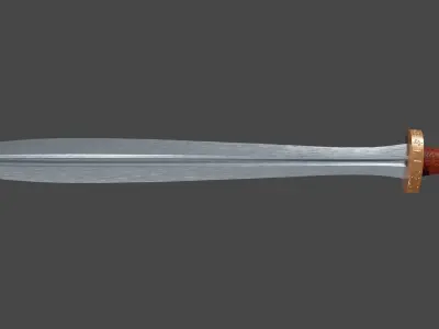 Xyphos sword with Spatha handle Low-poly 3D model