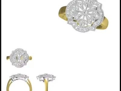 JCD Format  Antique wedding rings jcd jewelry 3D print model