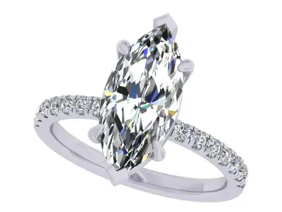 3 ct Marquise Solitary Ring 3D print model purchase