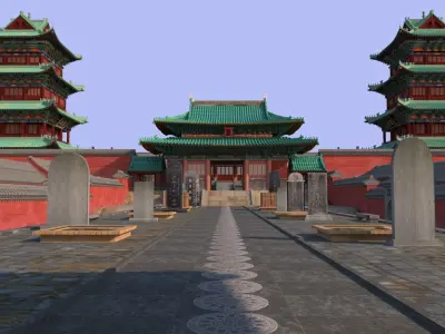 Ancient Chinese Architecture 3D model by lvcan - Textured