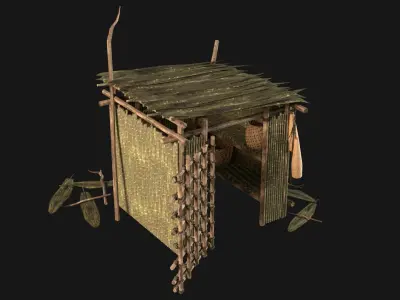 JUNGLE SWAMP STORAGE WAREHOUSE WORKSHOP ROOFING COLLECTION Low-poly 3D model
