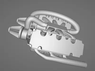 V8 engine motor simple 3D print model