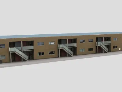 Realistic European City Block Building 23 Low-poly 3D model