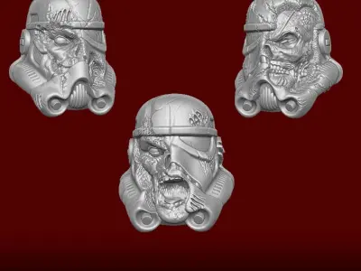 Zombie Troopers Collection fan art head for action figures 3D print model