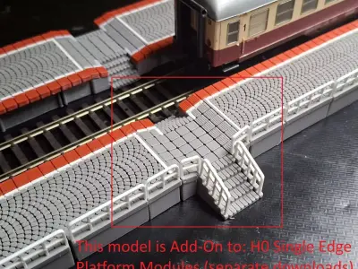 Single Edge Platform Crossings 1-87 FDM color 3D print model