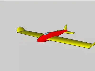 glider plane flying in sky 3D model