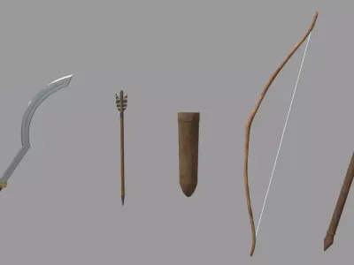 Old Weapons Pack 01 Low-poly 3D model
