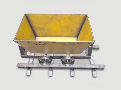 Mine Wagon-1 Low-poly 3D model