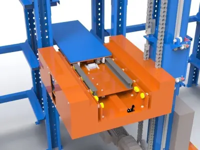 3D designed mini load AS RS rack system 3D model