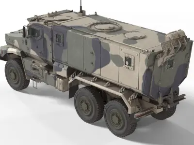 Ural Typhoon 63095 MRAP camo Low-poly 3D model