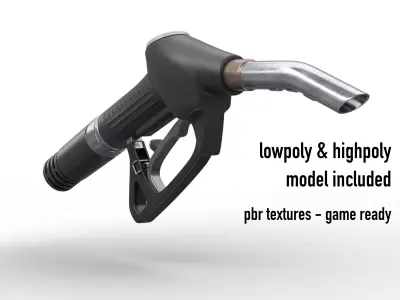 Fuel Pump Gas Nozzle Low-poly 3D model