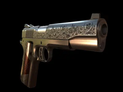 Colt 1911 Low-poly 3D model 8