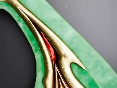 Jade Short blade - Game-Ready Fantasy Weapon Low-poly 3D model