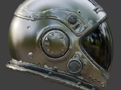 Futuristic Astronaut Explorer Helmet 3D Model Low-poly 3D model