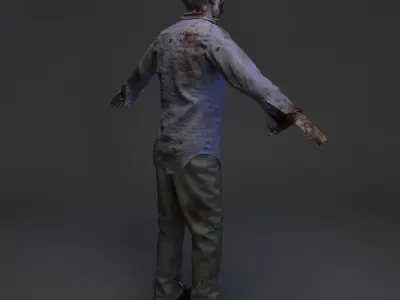 Zombie John Rigged 3D model