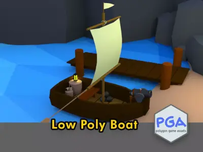 Low Poly Boat Free low-poly 3D model