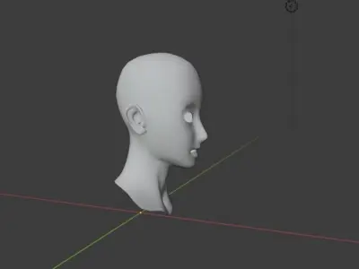 Female head Low-poly 3D model