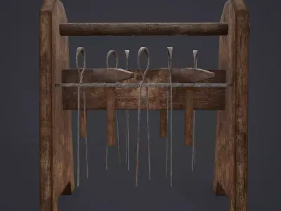 Medieval Blacksmith Tool Rack Low-poly 3D model purchase