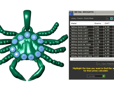 CRAB INSECT PENDANT 3D PRINTABLE MODEL 3D print model