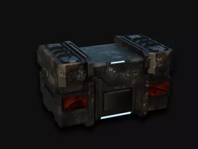 Black Millitary Crates 3D model