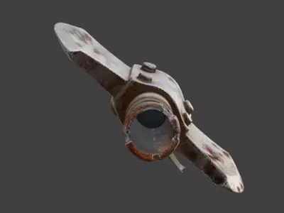 Post-Apocalyptic Rusted Battle Axe 3D Model Low-poly 3D model