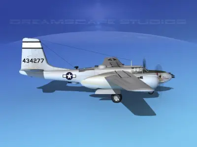 Douglas A-26B Invader V05 USAAF 3D model
