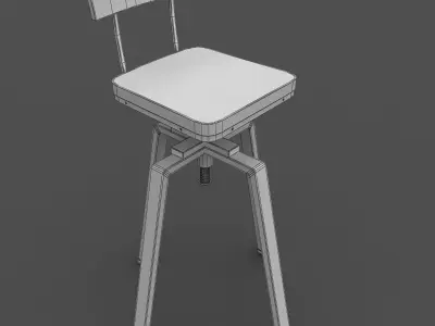 Adjustable Swivel Bar Stool  3D model