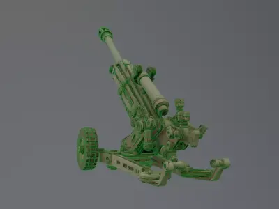 abandoned artillery prop 3D model
