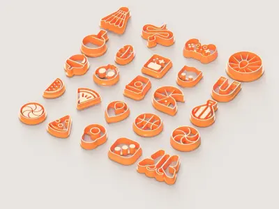 SMALL PART 2 POLYMER CUTTER SET 3D print model