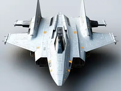 SciFi Fighter Jet 3D Model Low-poly 3D model